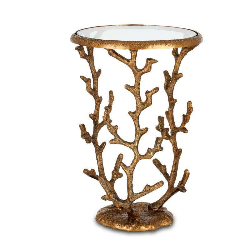 Antique Brass Coral Accent Table for sale, Coral side table for sale