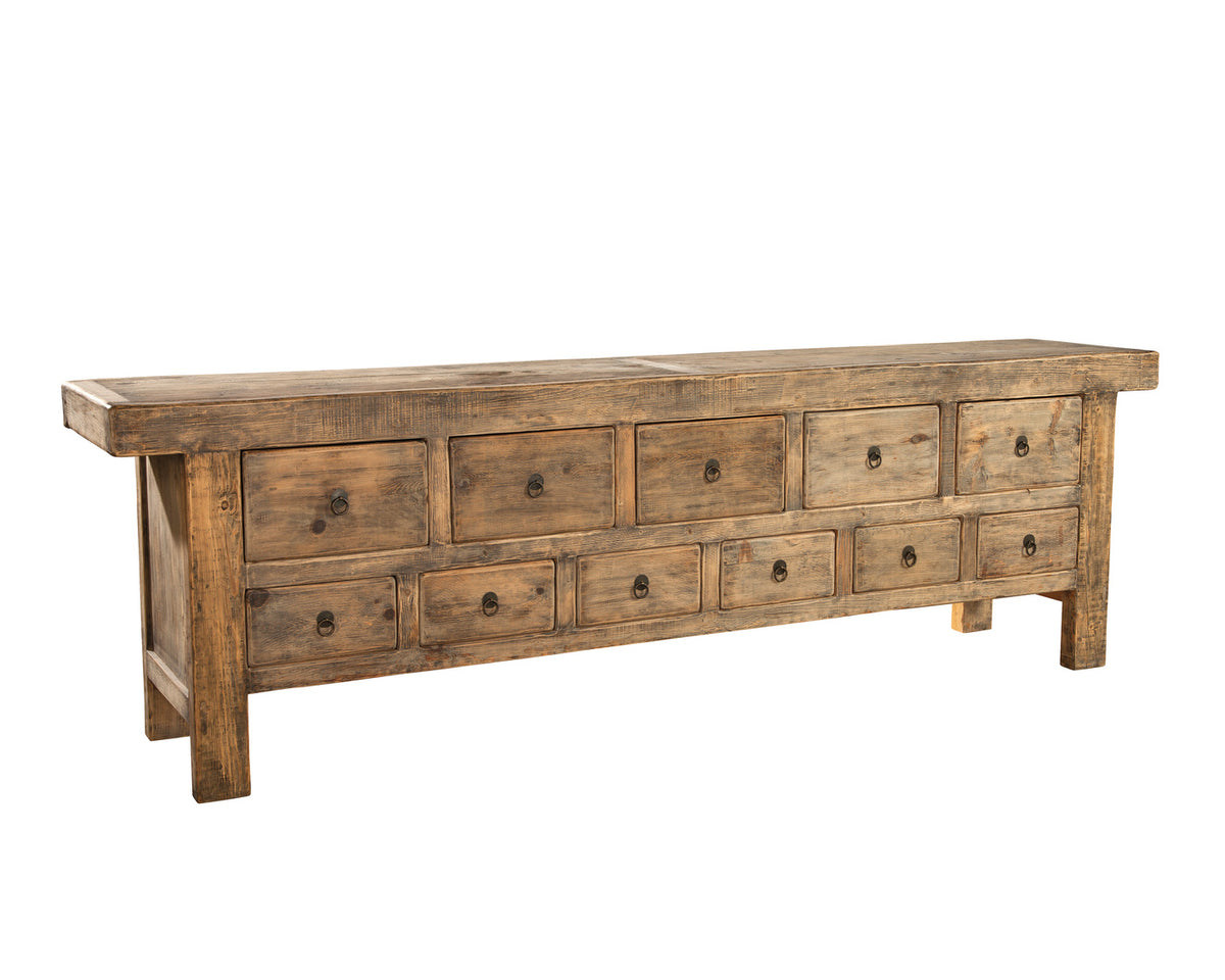 Old pine drawer bank sideboard