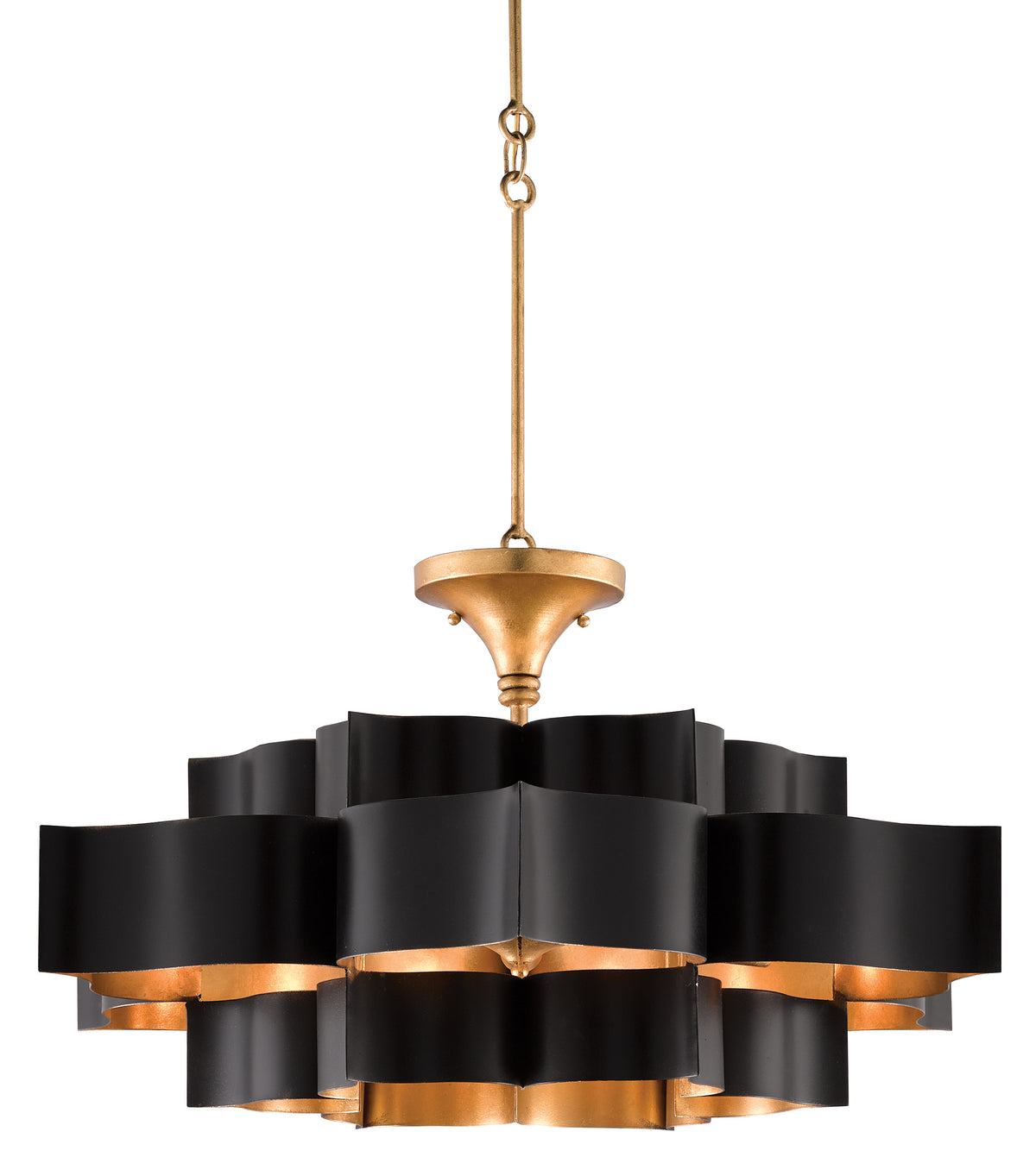 currey and co lights for sale, grand lotus black and gold chandelier