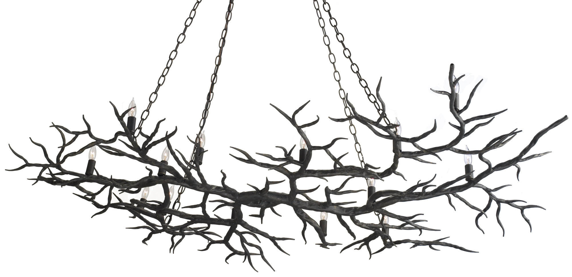 iron rainforest chandelier currey and company, iron tree branch chandelier 