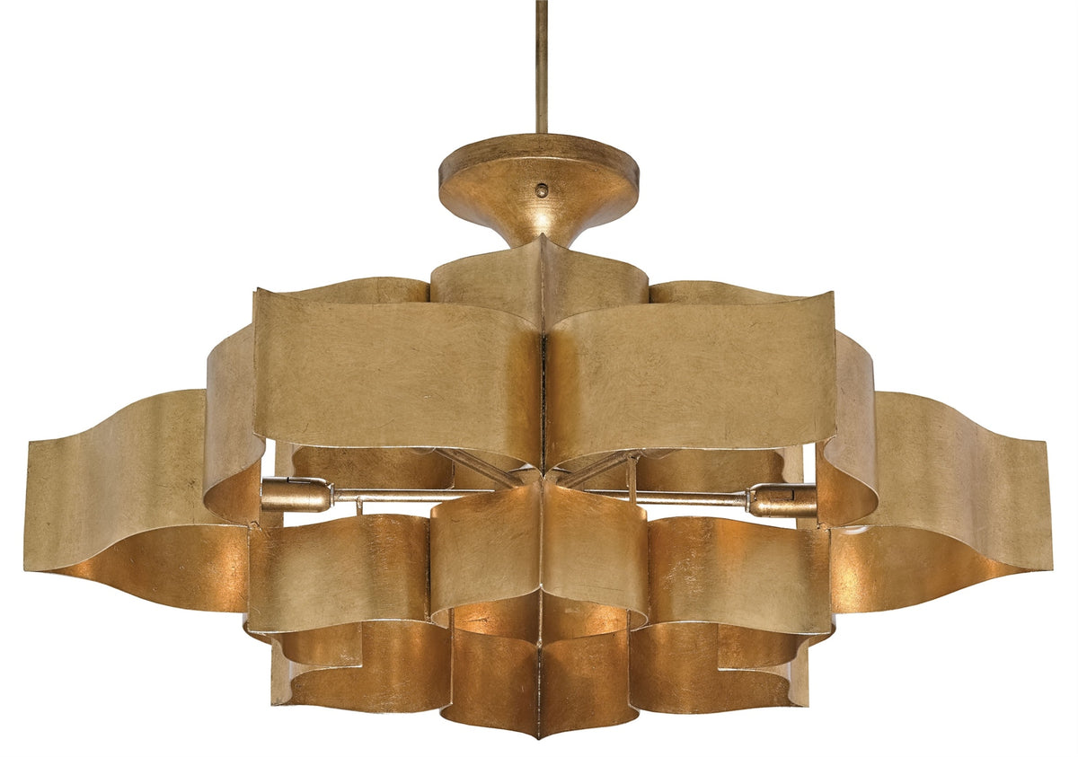 Grand Lotus Chandelier - Gold Leaf