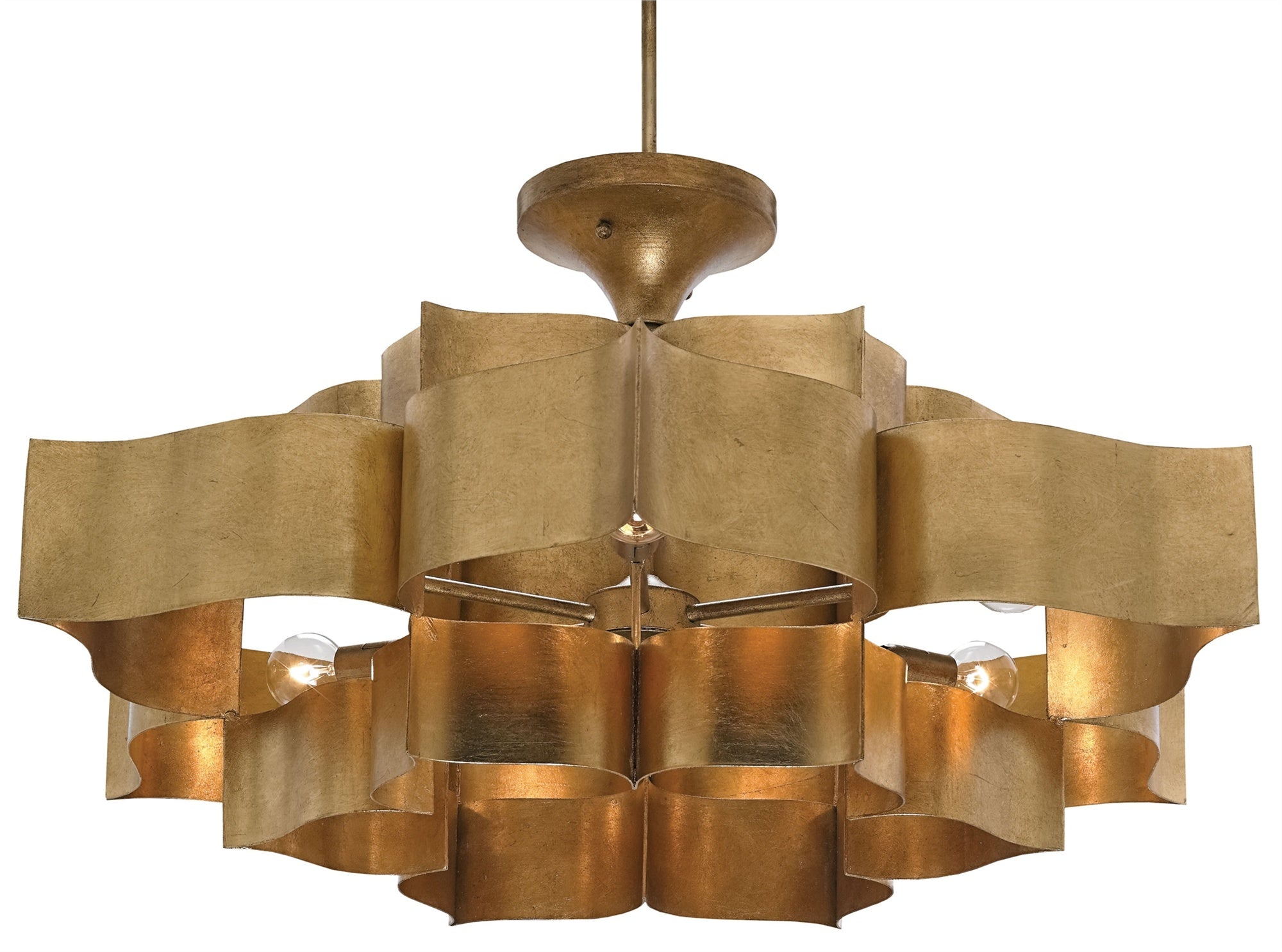 currey and company grand lotus chandelier for sale, modern gold chandelier for sale