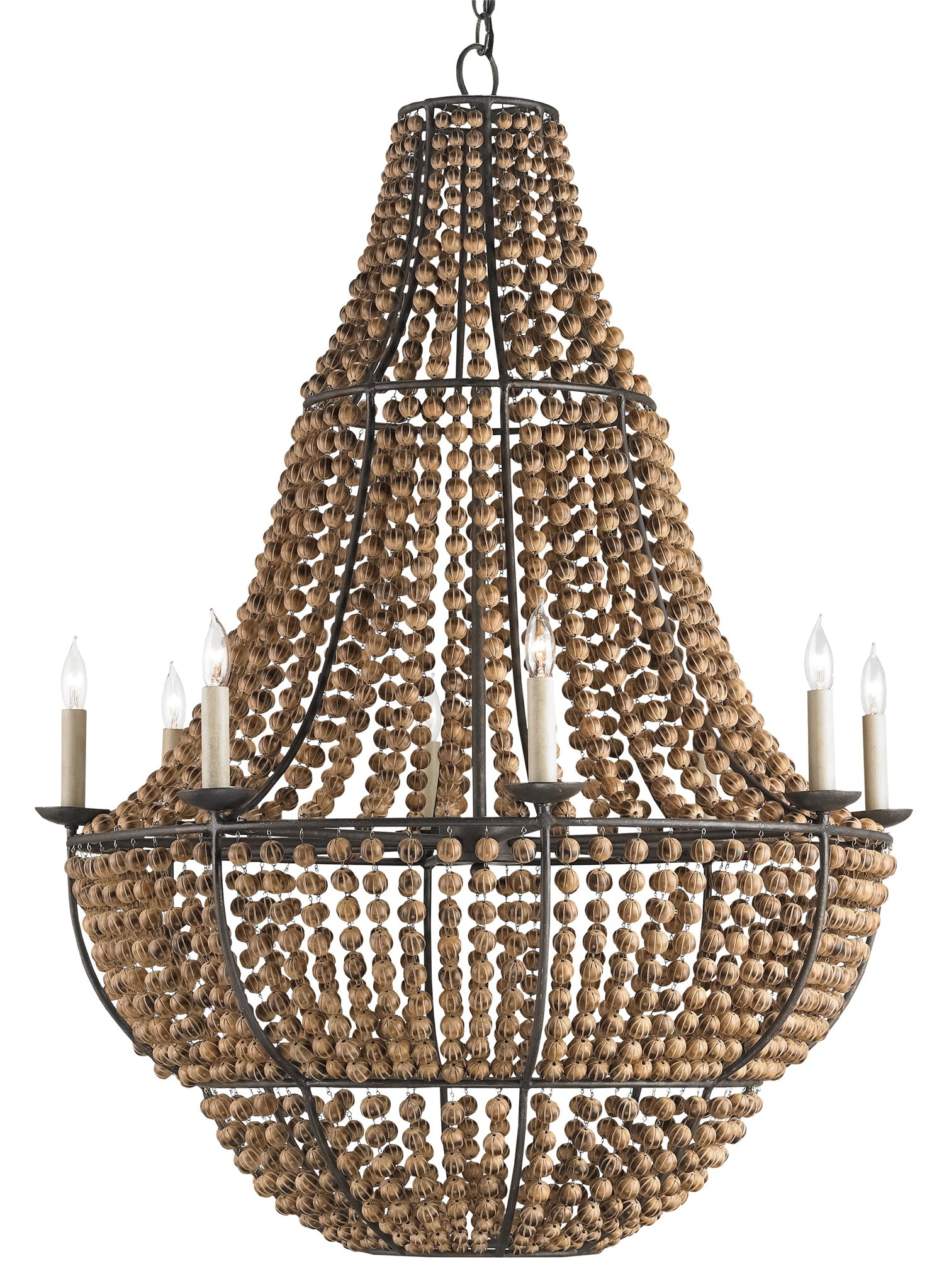 Falconwood Chandelier Currey and Company, Beeded hanging chandelier for sale 