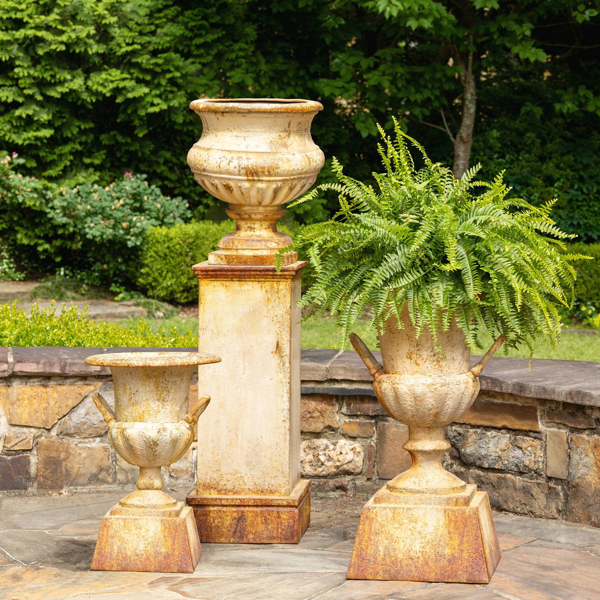 Grecian Urn With Pedestal, Restoration Hardware Garden Urns