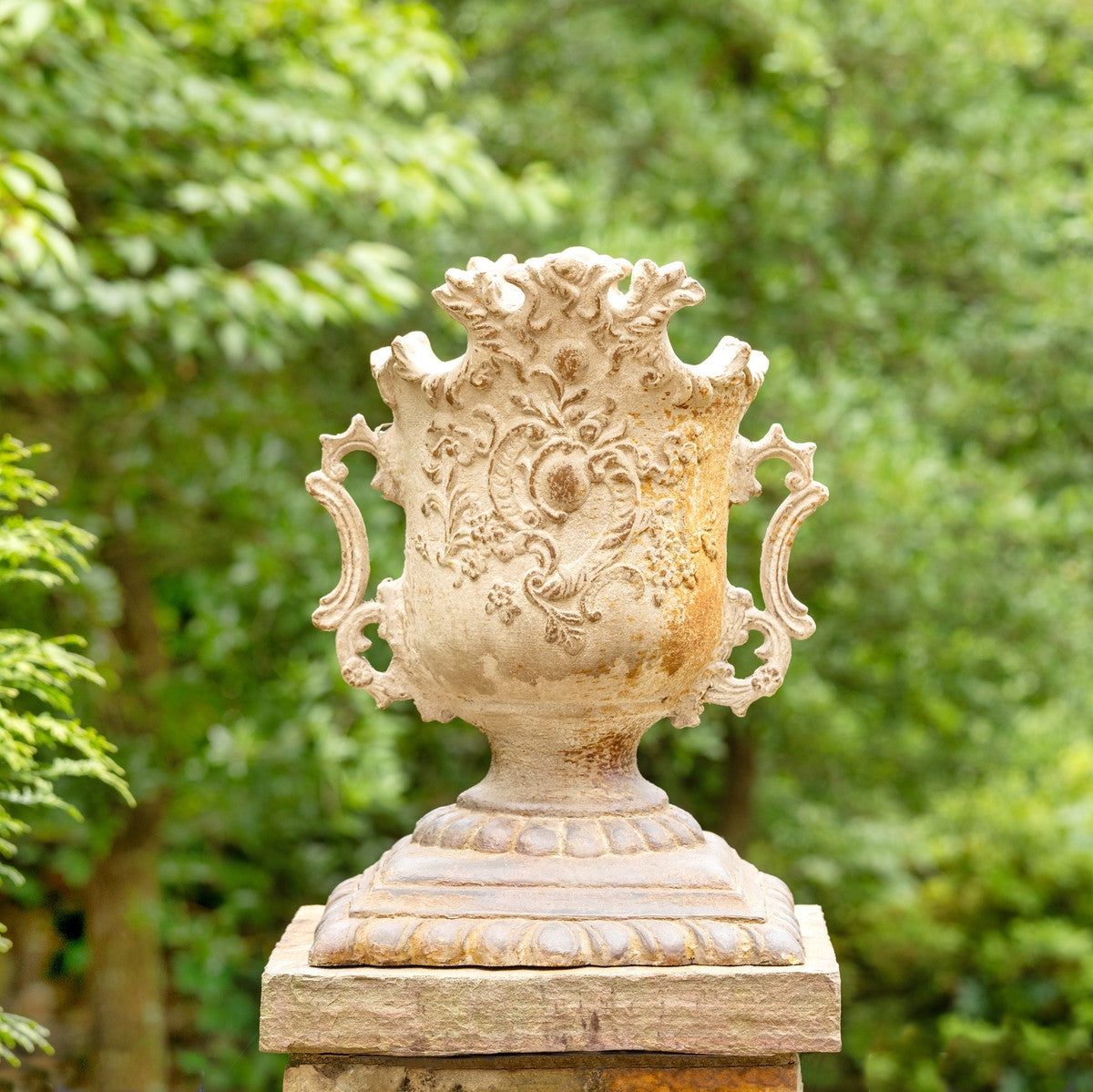 Vintage Stone Estate Urns restoration hardware, Aged Stone Garden Urns for sale
