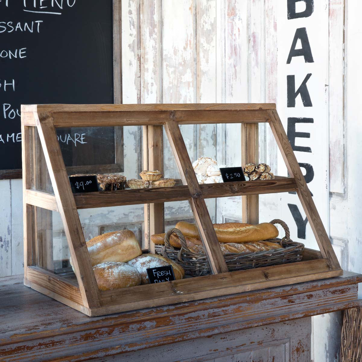 Wood and Glass Bakery Display cabinet, coffee house display cabinet for sale