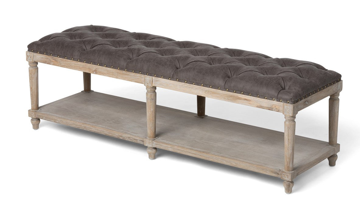 Tufted French Foyer Bench Park Hill, Pottery Barn Tufted French Bench for sale