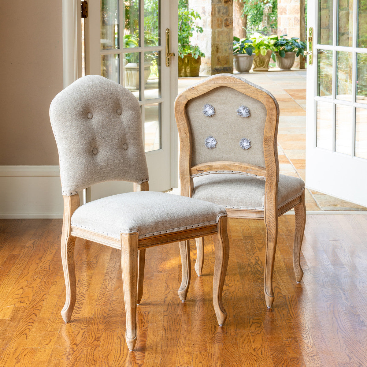 French Style upholstered dining chairs for sale, 
