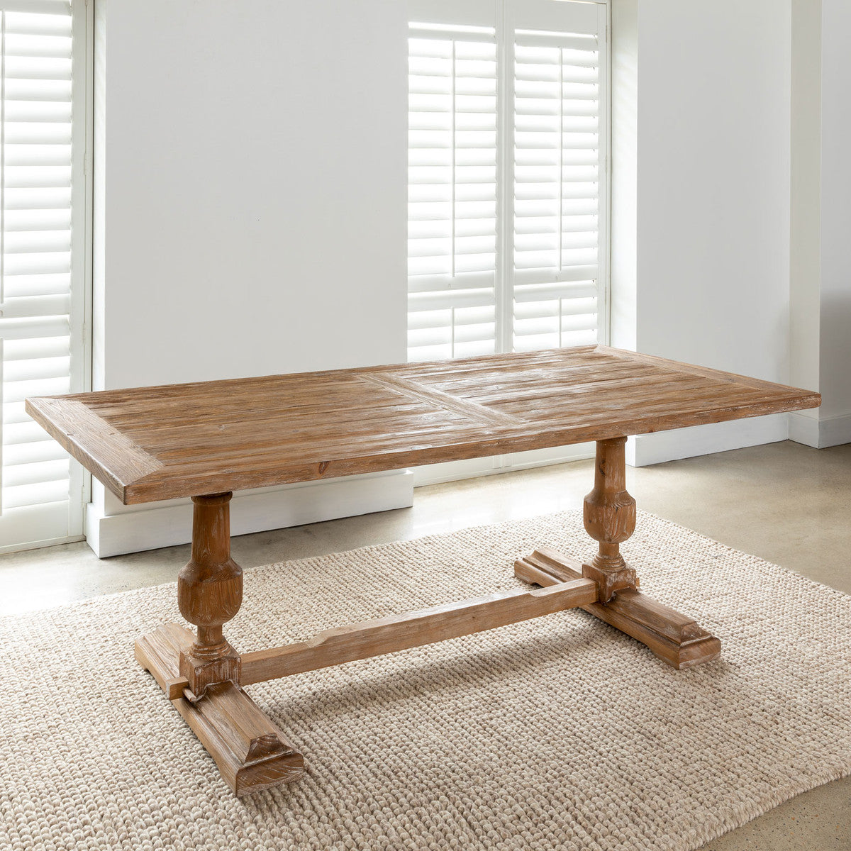 White Washed Column Farm Table for sale, Park Hill Farm Table