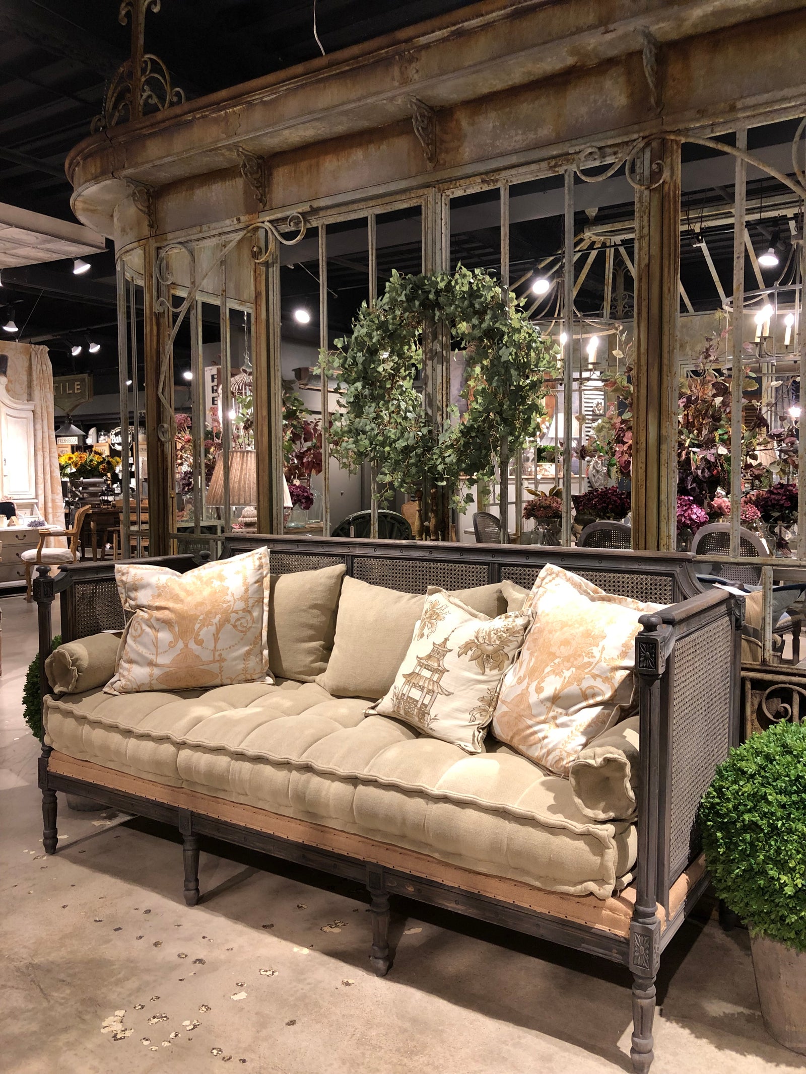 French Cane Lounge Daybed for sale, Antique French Daybed for sale