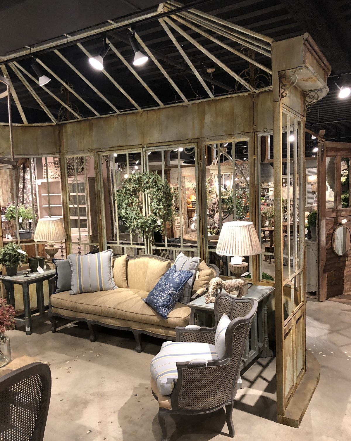 Aged Iron Conservatory Facade Framework