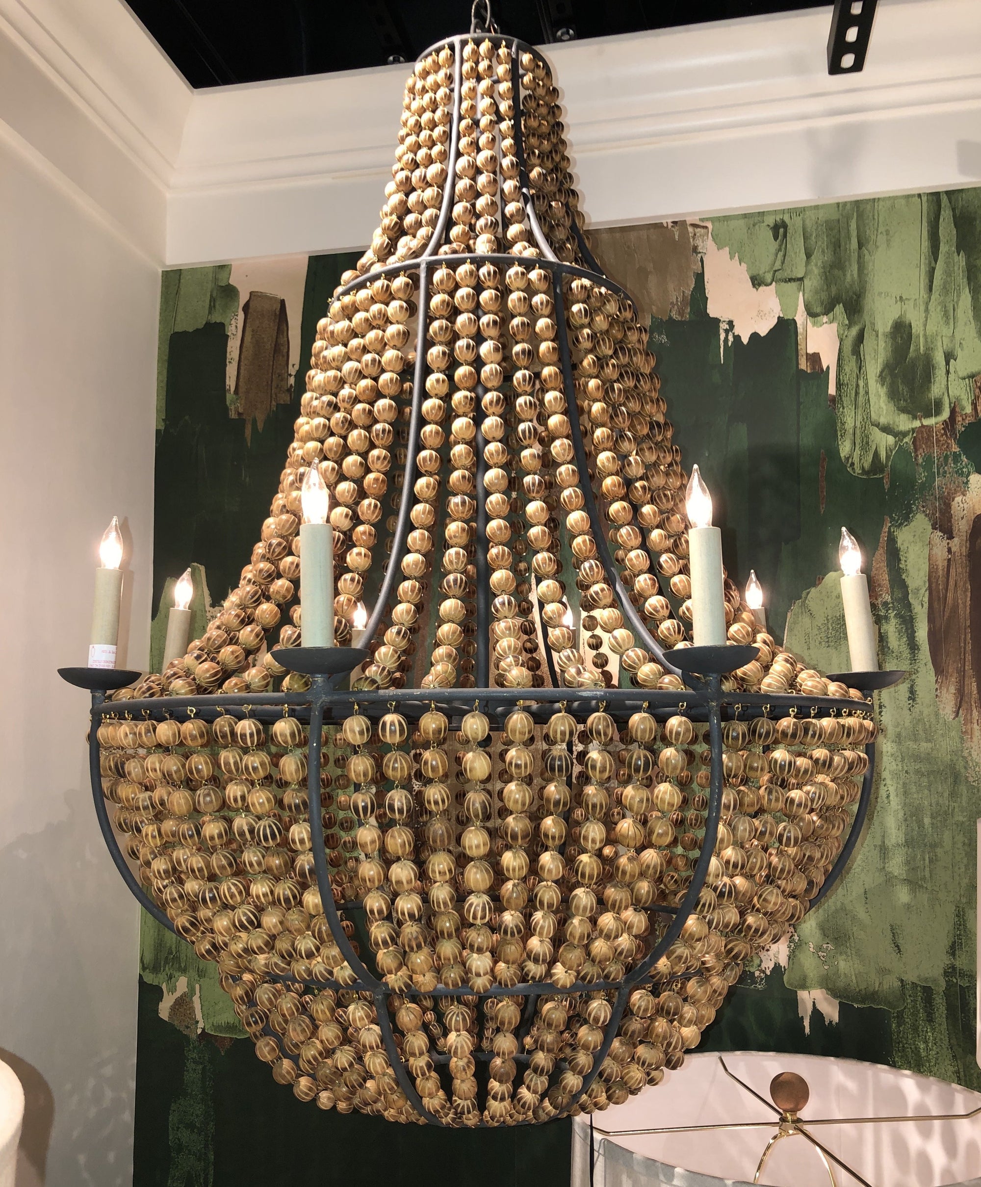Falconwood Chandelier Currey and Company, Beeded hanging chandelier for sale 