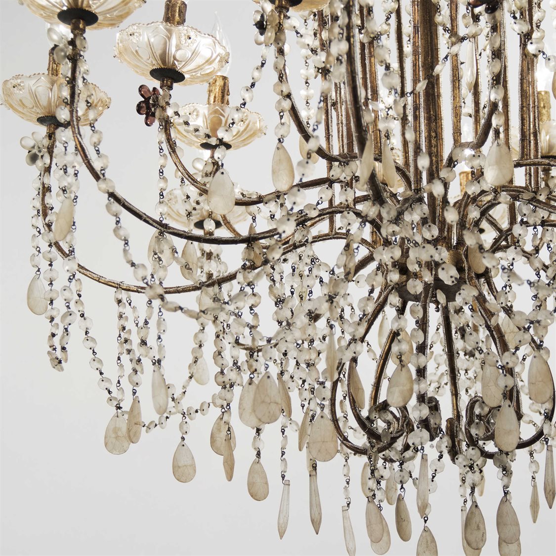 currey and company antiqued crystal chandelier for sale