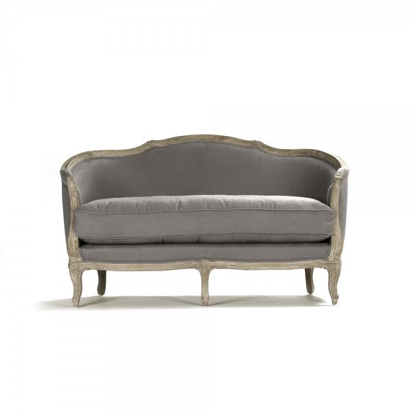 carved wood french settee for sale, french style linen love seat