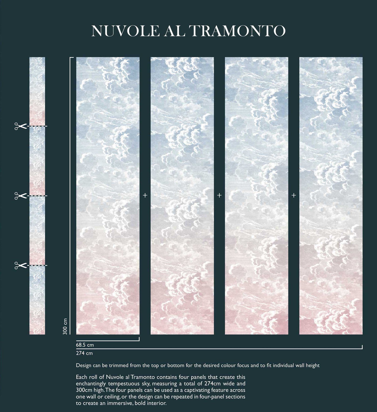 Nuvole al Tramonto Mural Dusk -Cole & Son