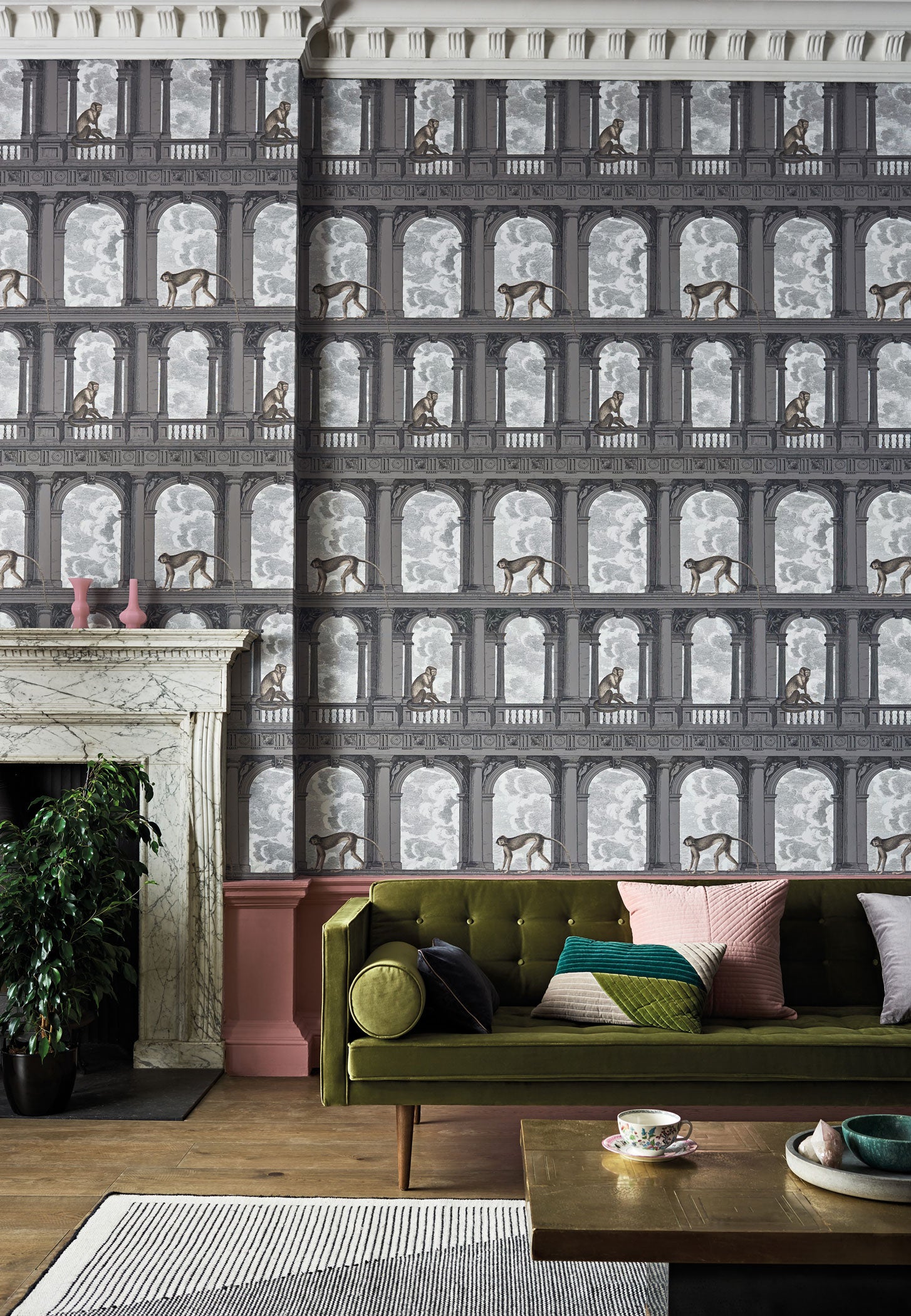 Fornasetti Senza Tempo - Procuratie con vista, Cole and Son Monkey Wallpaper for sale