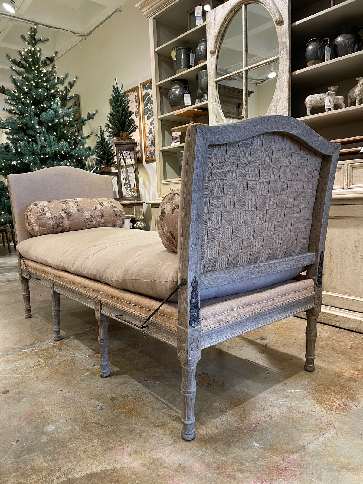 Old Southern Home Upholstered Day Bench, Upholstered French Day Bench The Alley Exchange