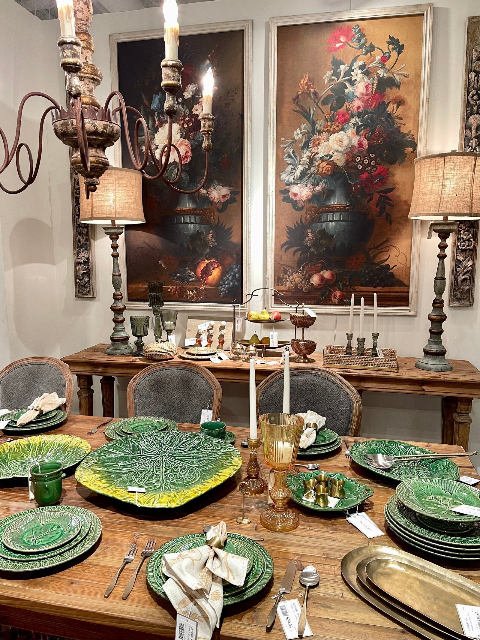 Antique Floral Paintings for sale, Large southern home floral paintings