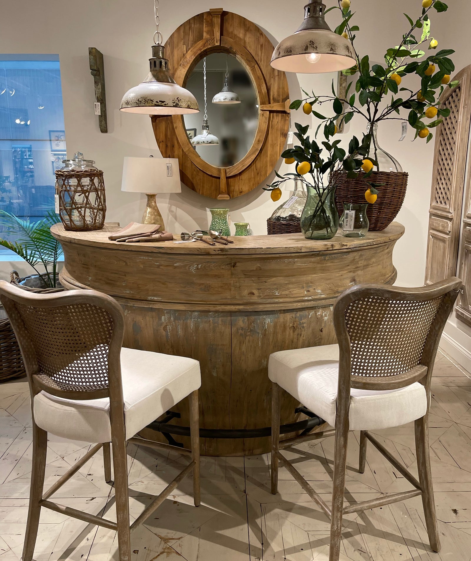 DEMI LUNE BAR PARK HILL COLLECTION, WOOD WINE BAR FOR SALE