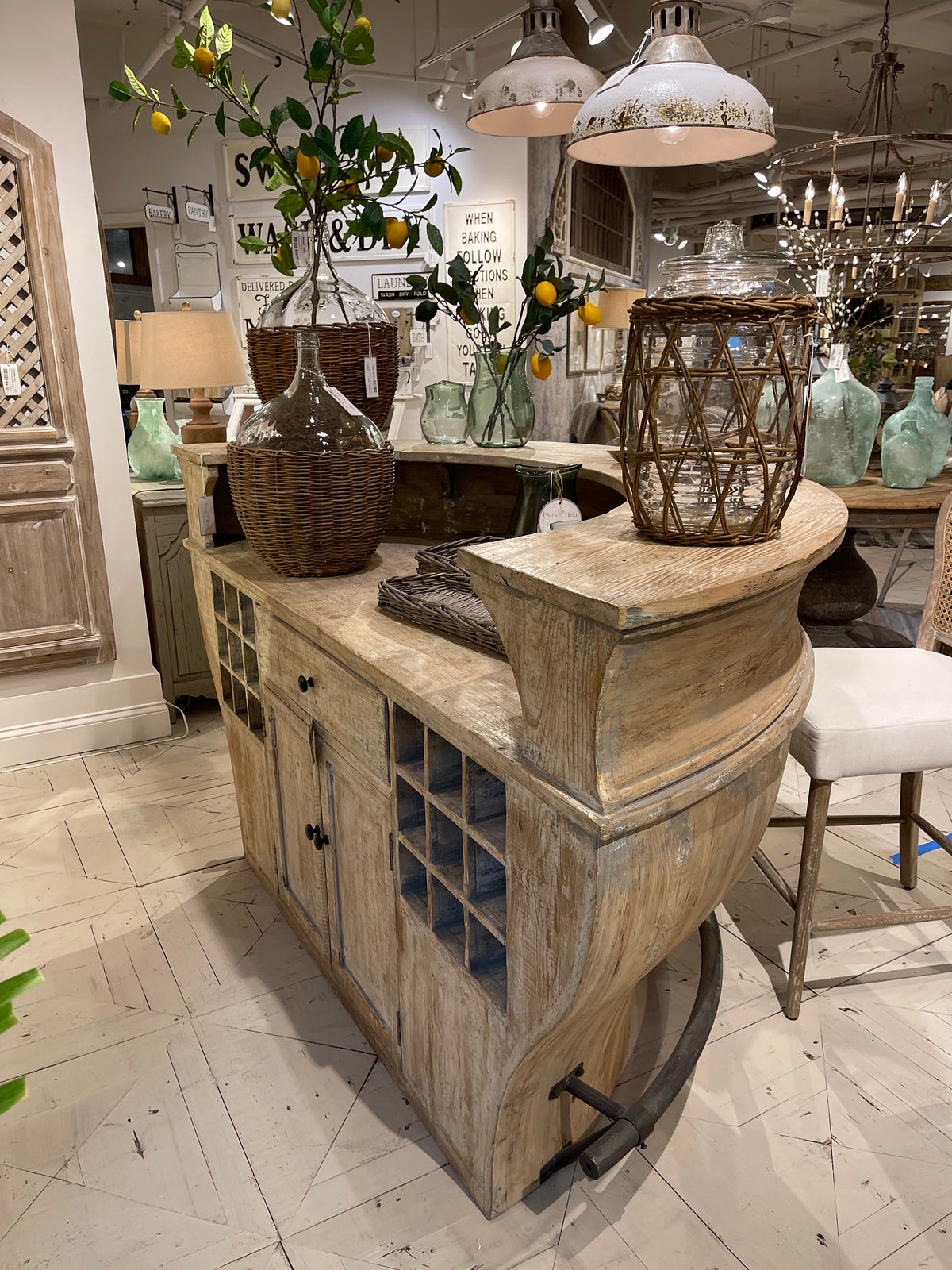 DEMI LUNE BAR FOR SALE, PINE WOOD INDOOR BAR FOR SALE