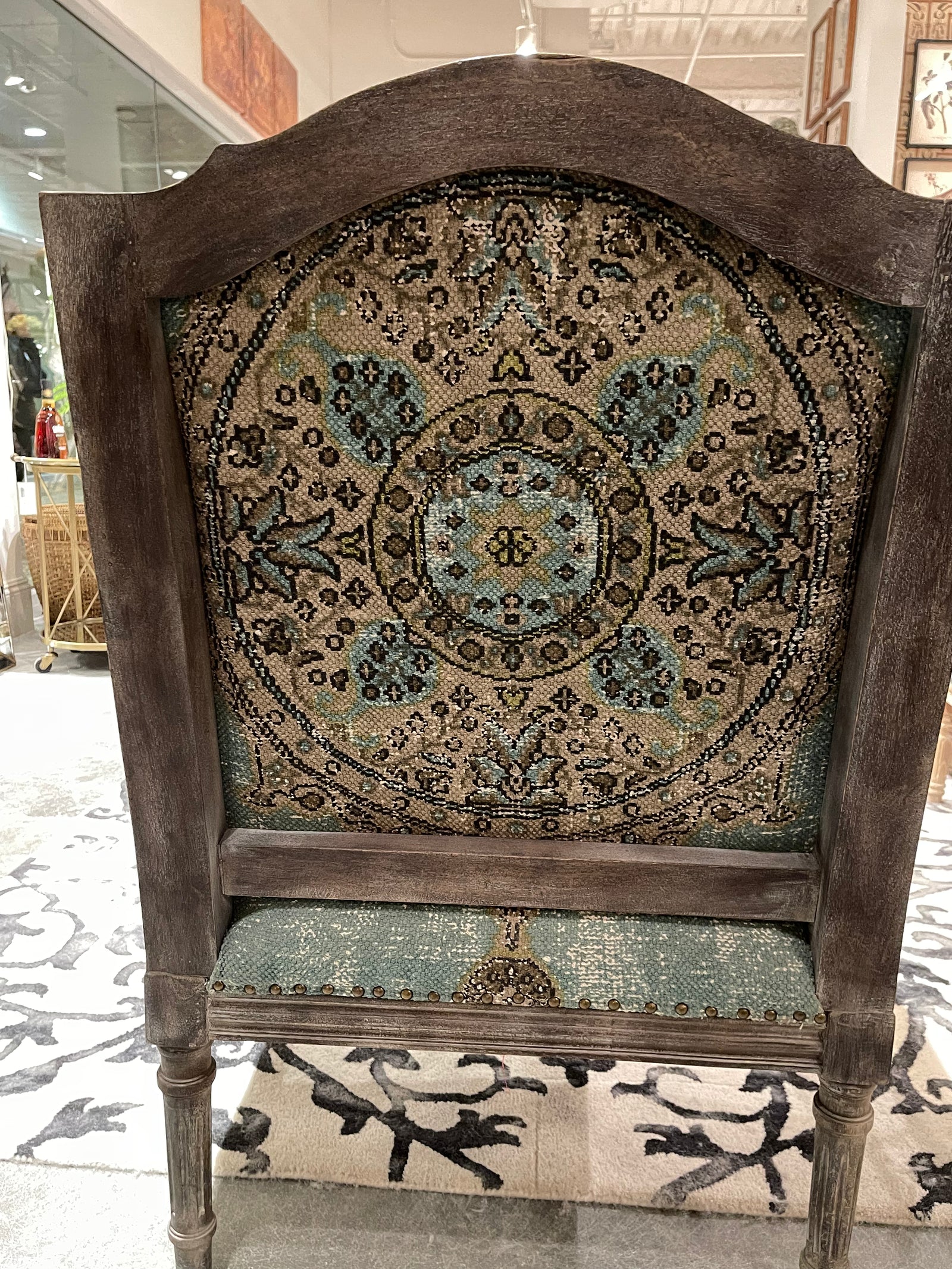 French Country Blue fabric chairs for sale, Antique French upholstered chairs for sale