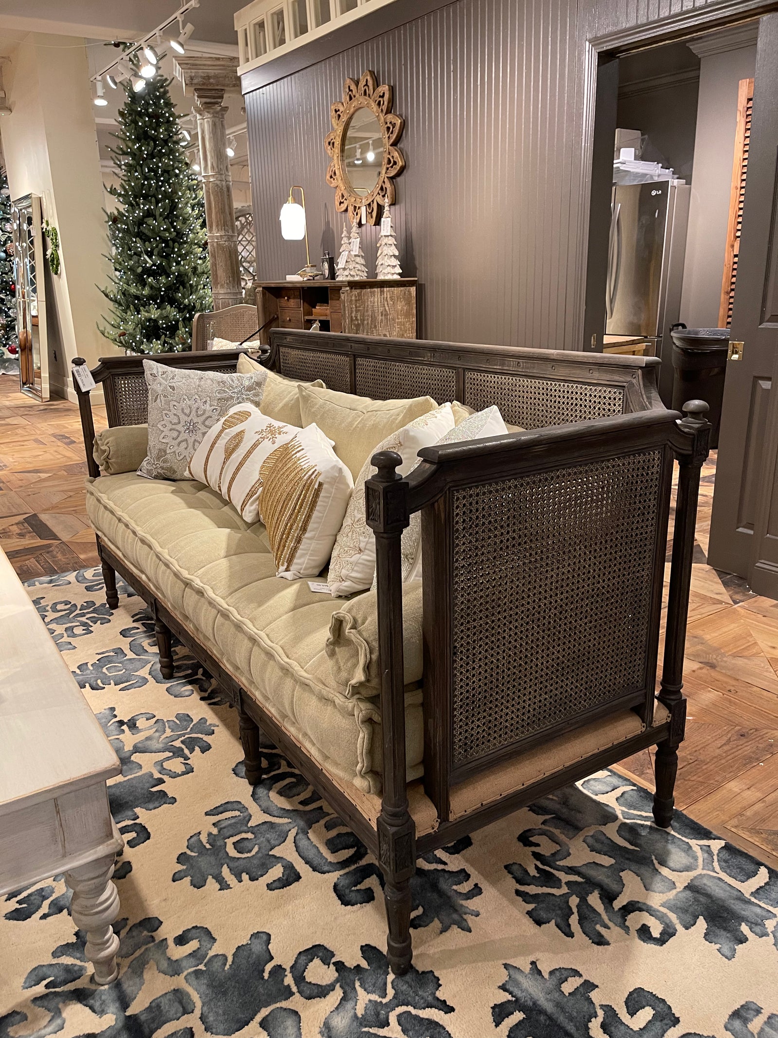 French Cane Lounge Daybed for sale, Antique French Daybed for sale