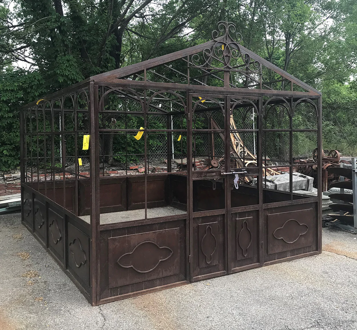 Aged Iron Garden Greenhouse for sale, Large Antique Iron Garden Nursery for sale