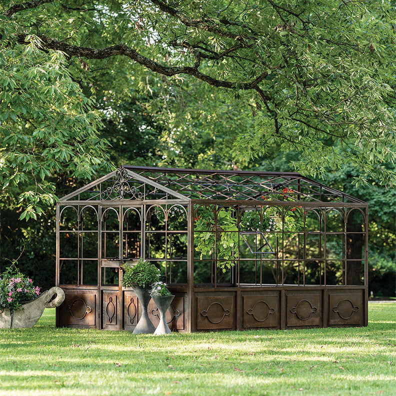 LARGE WROUGHT IRON GAZEBO / ORANGARY FOR SALE, LARGE WROUGHT IRON CONSERVATORY FOR SALE
