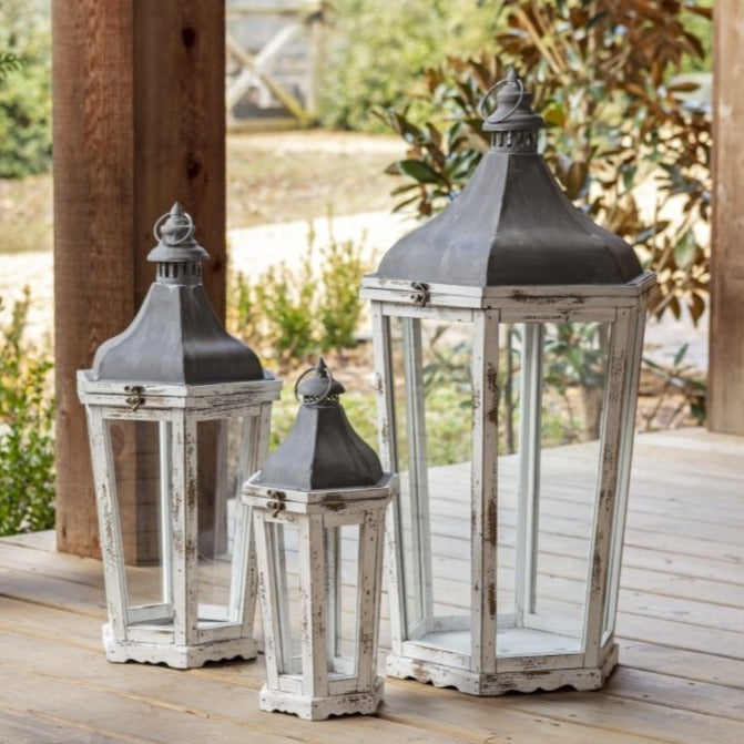 Weathered Jackson Square Lanterns Set Of 3