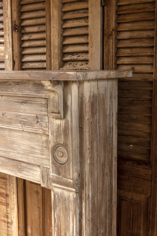 Porch View restored pine fireplace mantel, wooden fireplace mantels for sale