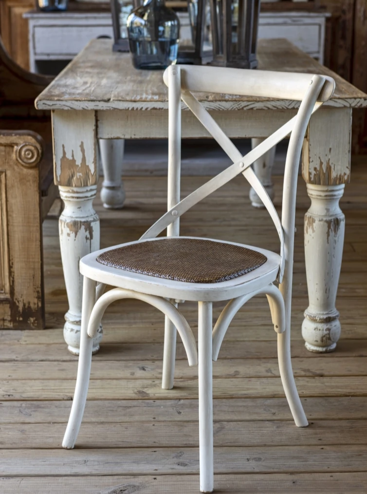 white cross back wooden dining chair for sale, Wooden Cross Back Chairs for sale Pottery Barn