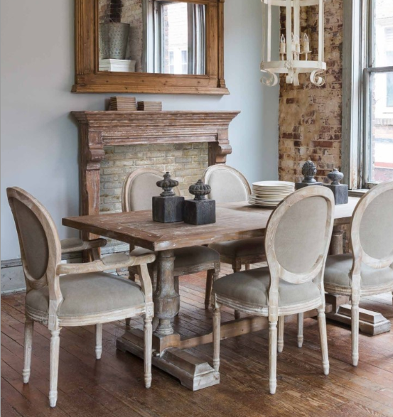 White Washed Column Farm Table for sale, Park Hill Farm Table